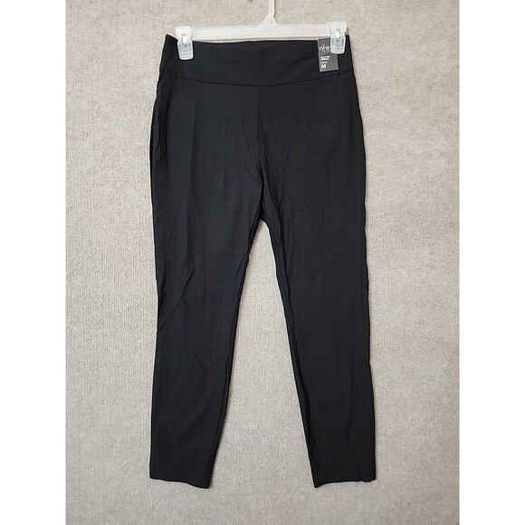 New York Co Whitney Pull On Pants Womens M Black Ankle Stretch Career NEW - Picture 1 of 8